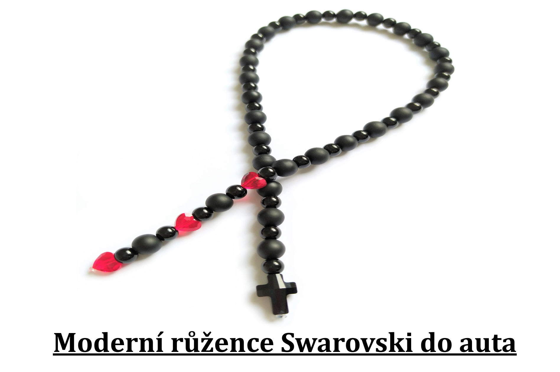 Moderní růžence Swarovski do auta